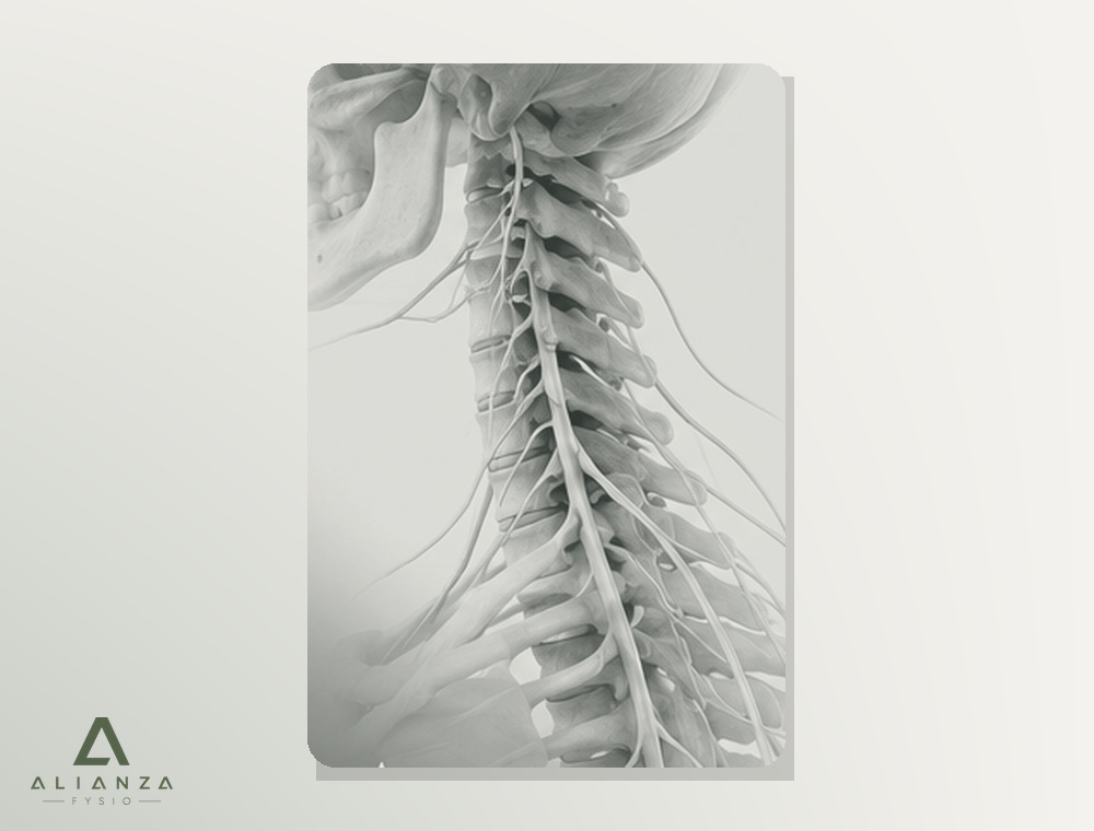 Realistische anatomische weergave van zenuwen vanuit de nek