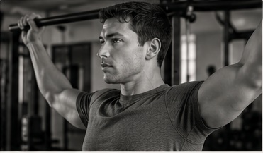 Man traint de schouder bij een mogelijke rotator cuff scheur