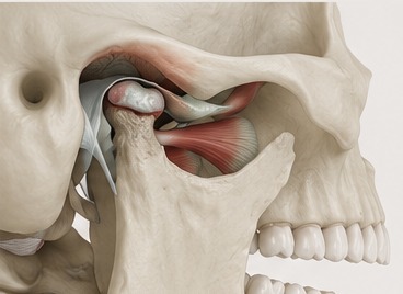 Anatomische afbeelding van het temporomandibulaire gewricht