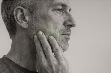 Persoon met klachten passend bij tandenknarsen of klemmen